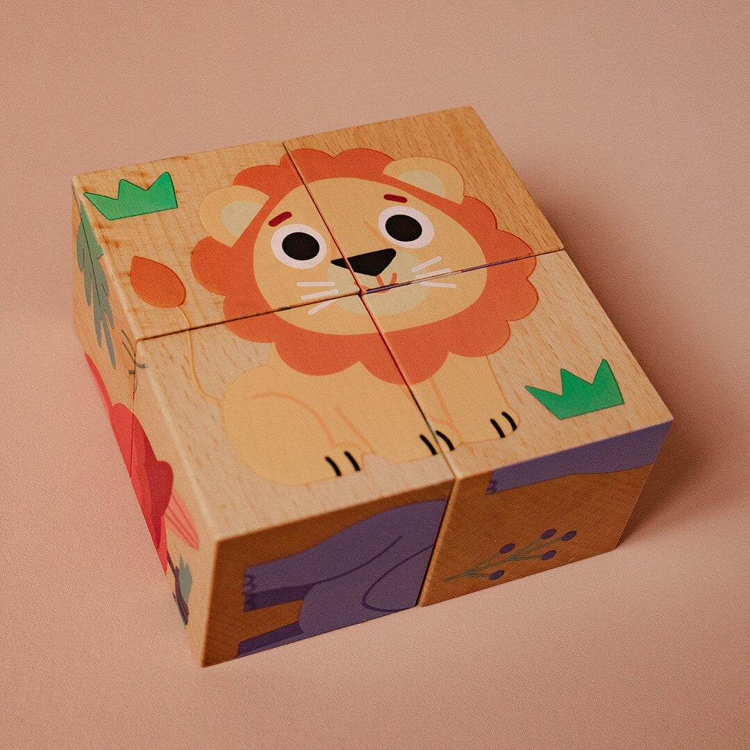 djeco houten blokpuzzel wild & co | DJ01904 | 4