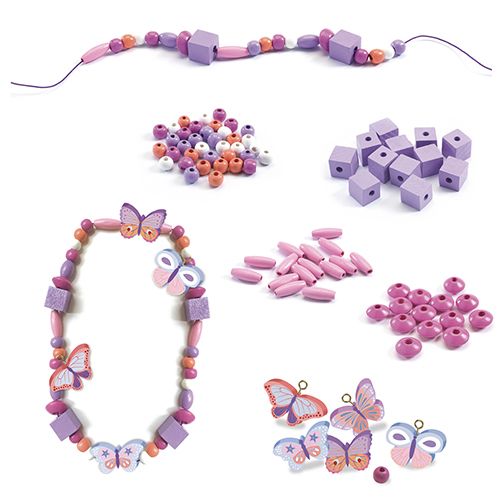 djeco houten kralen - vlinders | DJ09810 | 1