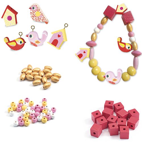 djeco houten kralen - vogels | DJ09809 | 1