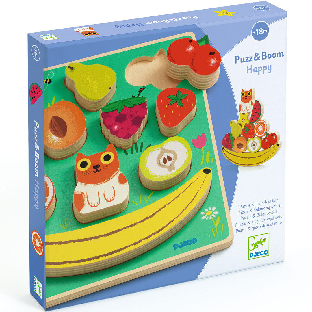 djeco houten puzzel en balanceerspel - happy - 11st | DJ01073 | 3