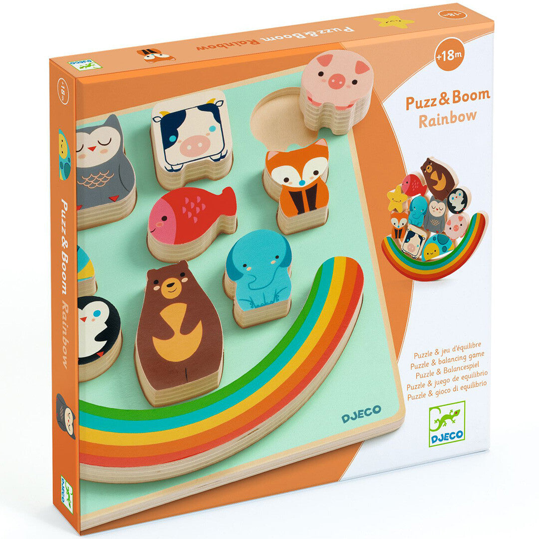 djeco houten puzzel en balanceerspel - rainbow - 11st | DJ01076 | 5
