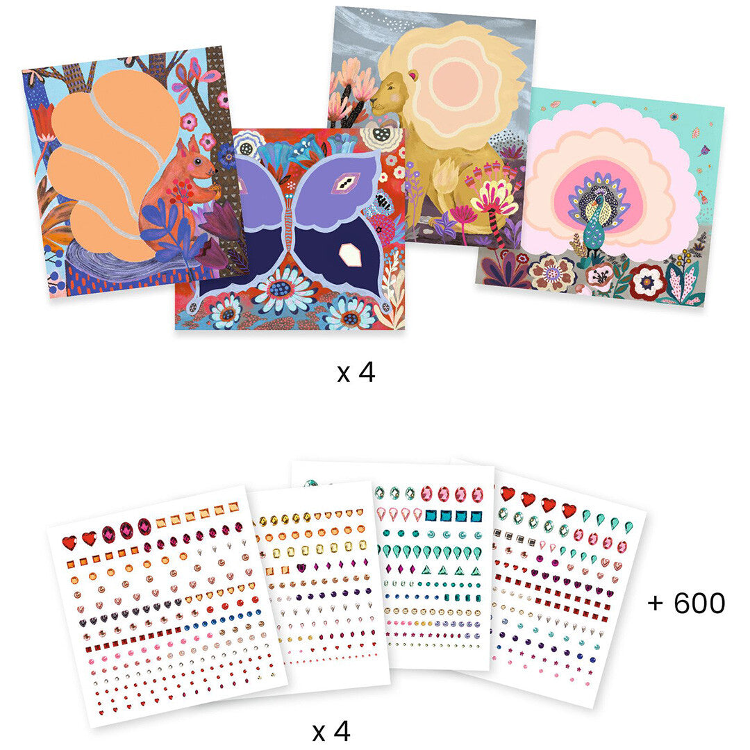 djeco kaarten mini-diamanten wild beauty | DJ09432 | 3
