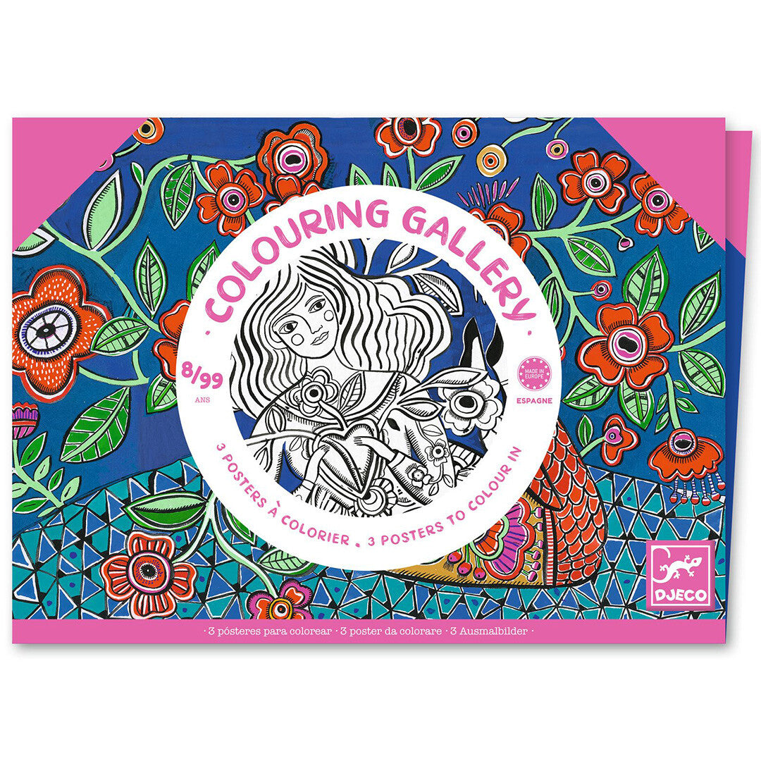 djeco kleurplaten in portfolio map - bloemen - 3st | DJ08692 | 0