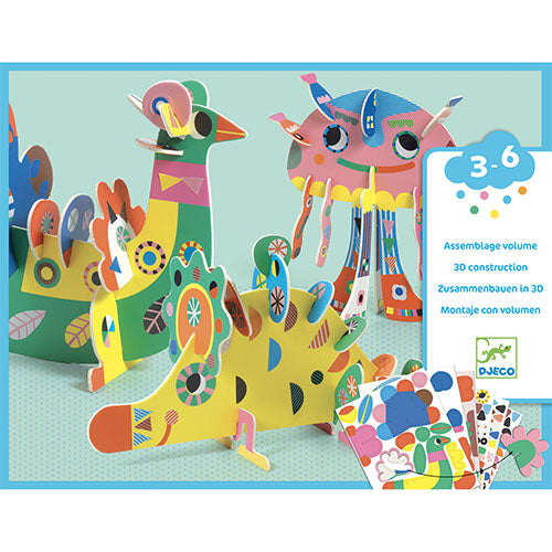 djeco knutselset collage 3D dieren | DJ08983 | 0