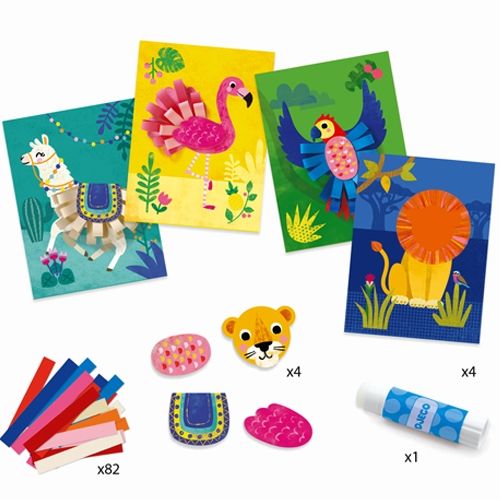 djeco knutselset collage papier - wilde dieren | DJ09868 | 1