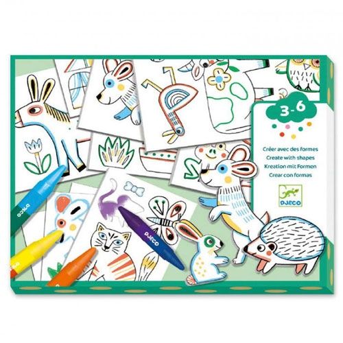 djeco knutselset creëren met 80 vormen - dieren | DJ08997 | 0