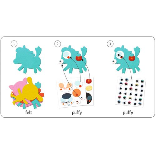 djeco knutselset creëren met stickers - dieren  | DJ09050 | 1