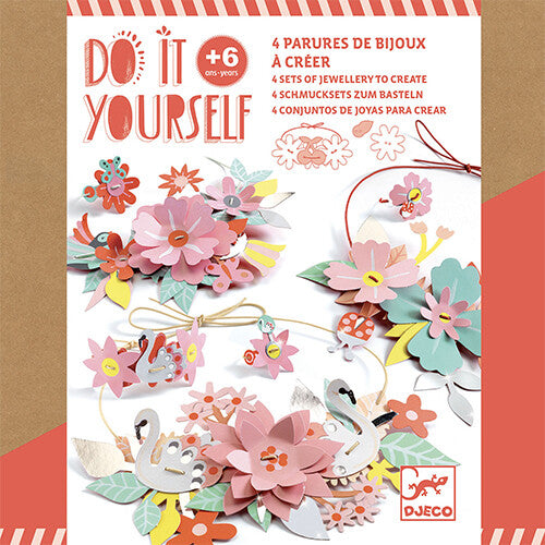 djeco knutselset diy - bloemen sieraden - colourful fun  | DJ07957 | 0