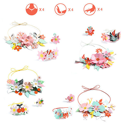 djeco knutselset diy - bloemen sieraden - colourful fun  | DJ07957 | 1