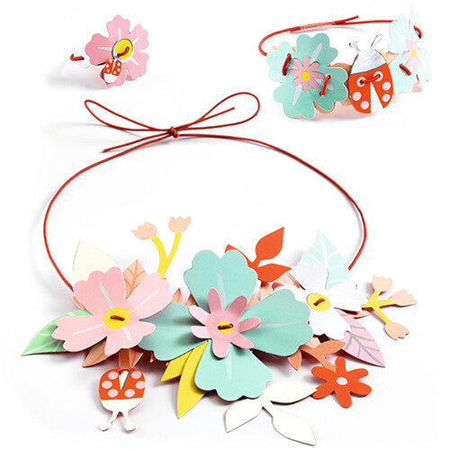 djeco knutselset diy - bloemen sieraden - colourful fun  | DJ07957 | 2