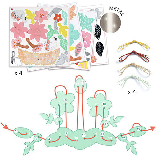 djeco knutselset diy - bloemen sieraden - colourful fun  | DJ07957 | 4