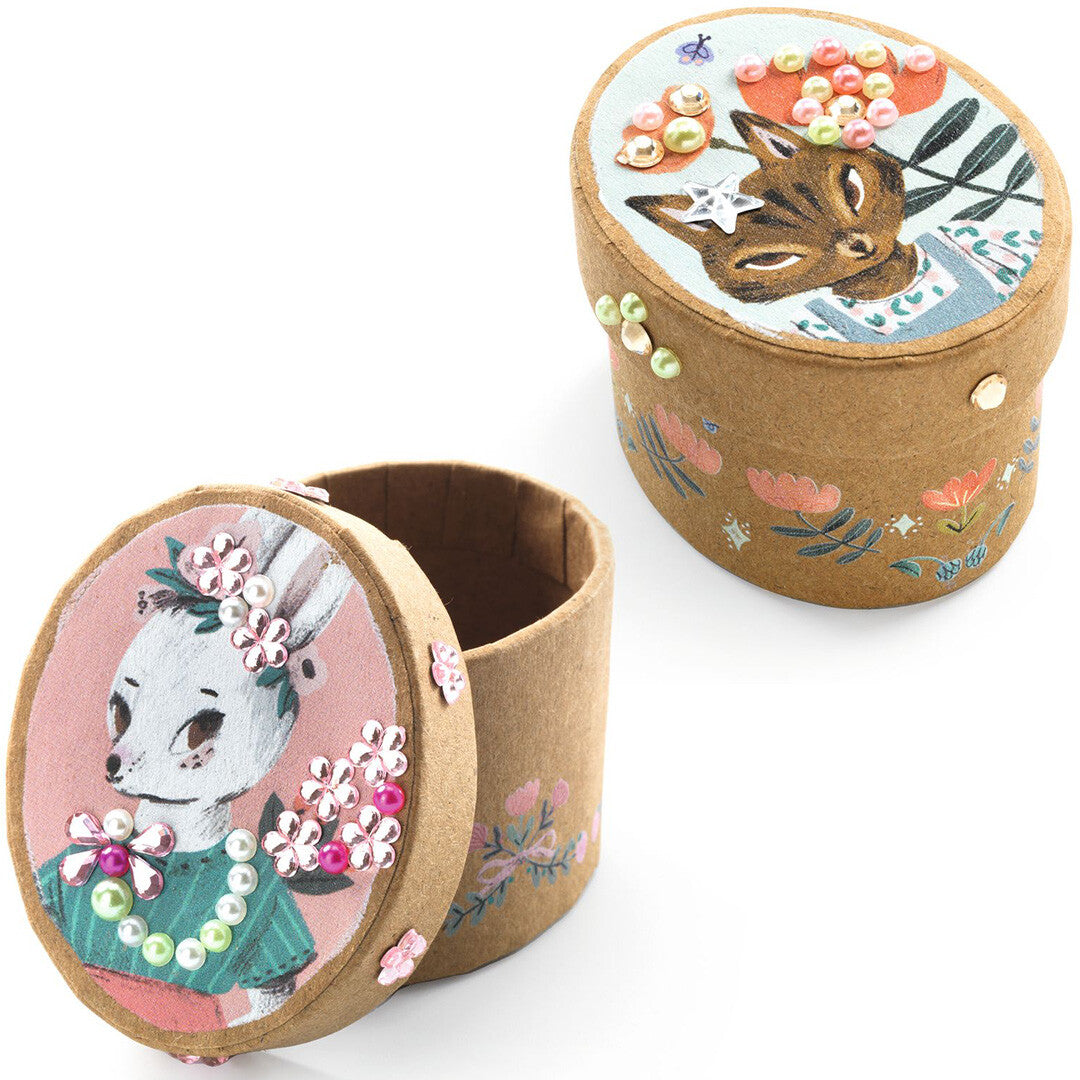 djeco knutselset diy opbergdoosjes - adorables - 5st | DJ07918 | 2