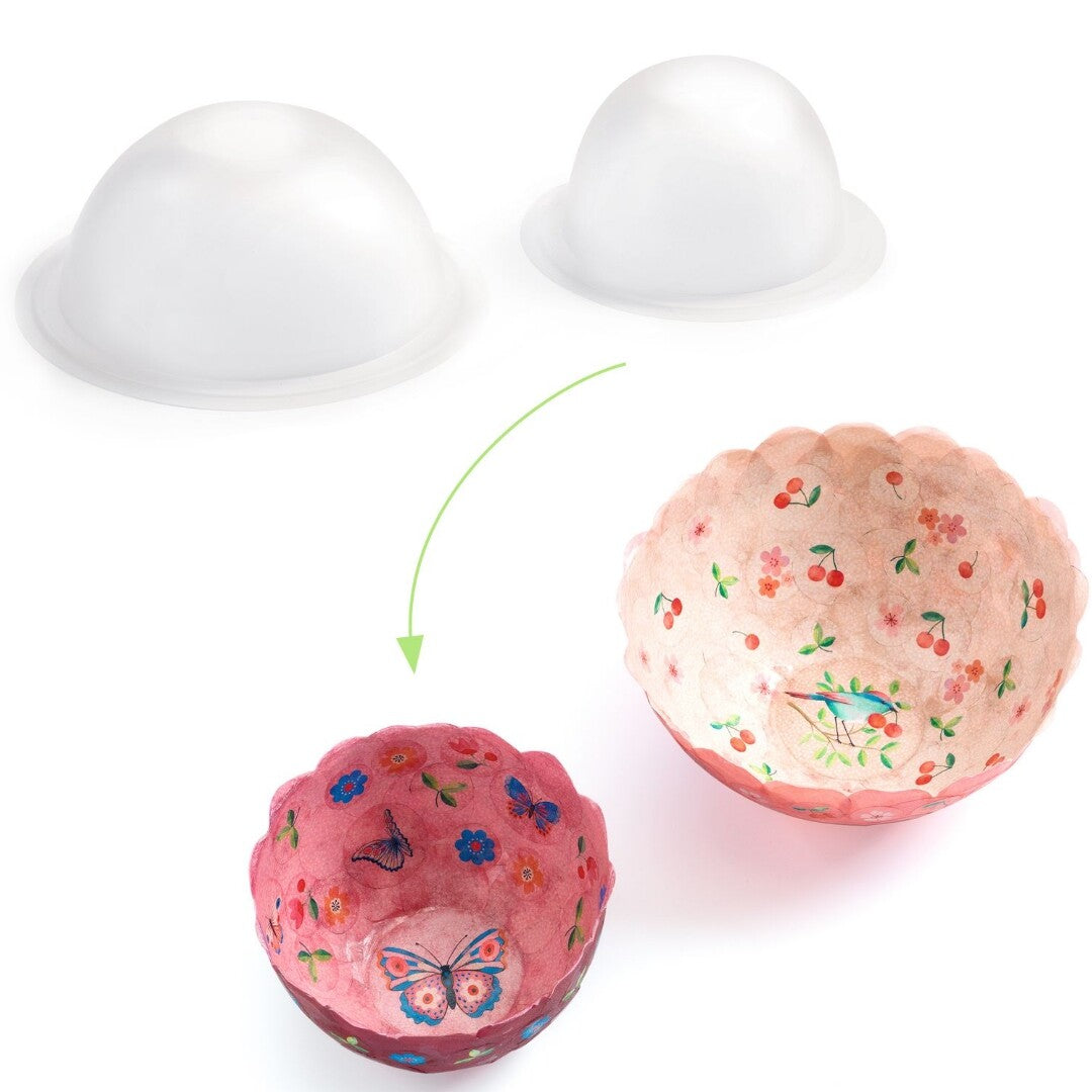 djeco knutselset diy papier maché kommen - bloemen - 2st | DJ07982 | 1