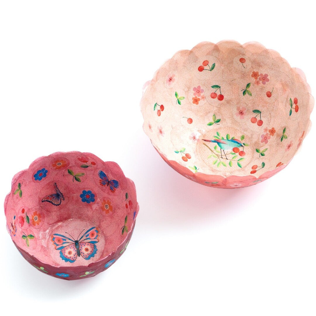 djeco knutselset diy papier maché kommen - bloemen - 2st | DJ07982 | 3