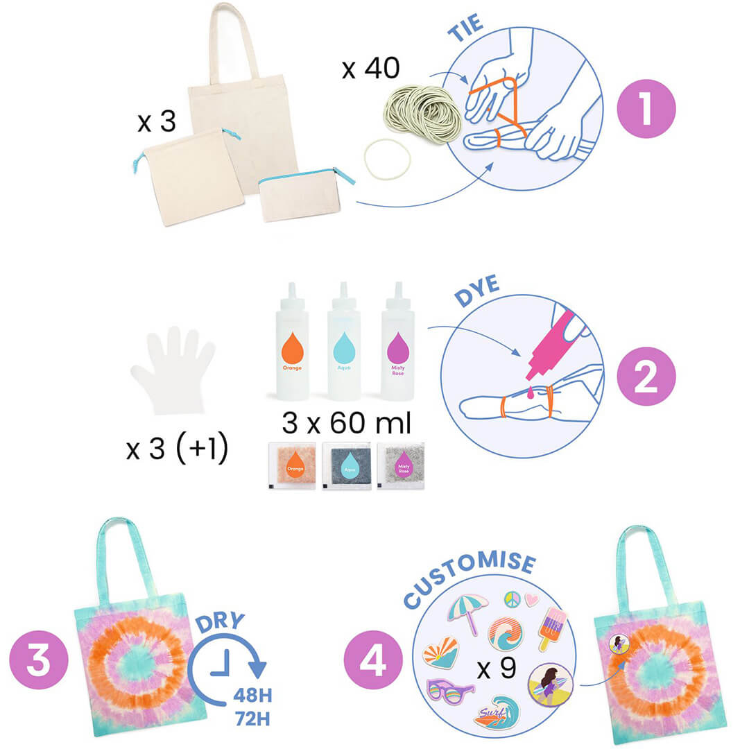 djeco knutselset diy tie-dye | DJ07942 | 5