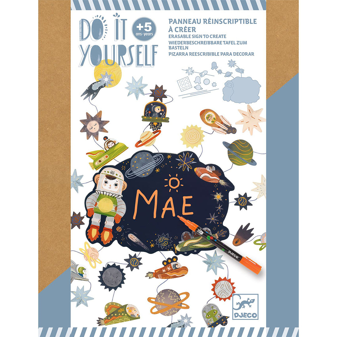 djeco knutselset diy uitwisbaar schrijfbord - ruimte | DJ07916 | 0