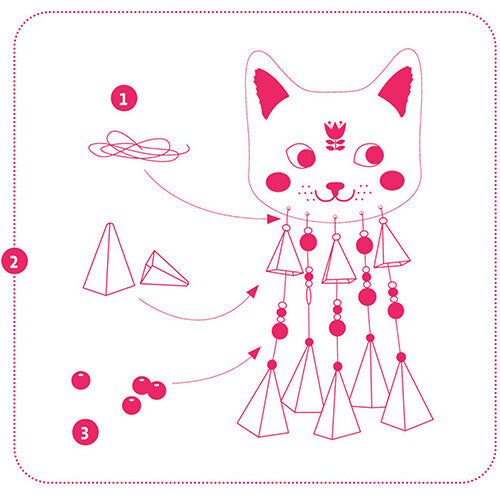 djeco knutselset diy - windgong - poes | DJ07955 | 3