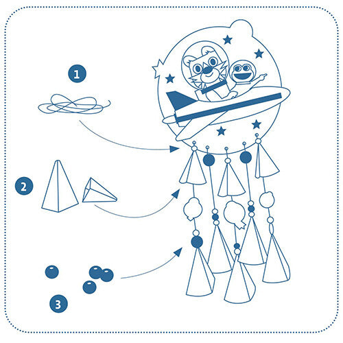 djeco knutselset diy - windgong - sterren | DJ07956 | 3