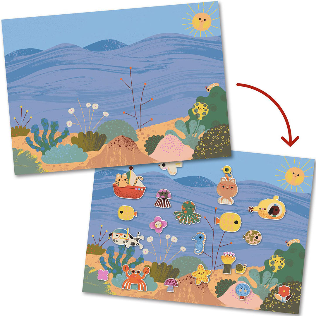 djeco knutselset herbruikbare stickers - summertime | DJ09949 | 2