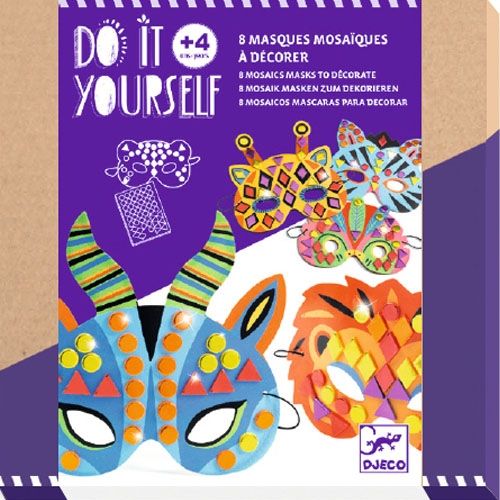 djeco knutselset maskers versieren - jungle  | DJ07900 | 4