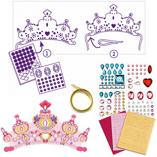 djeco knutselset mozaïek diademen prinsessen | DJ07901 | 1