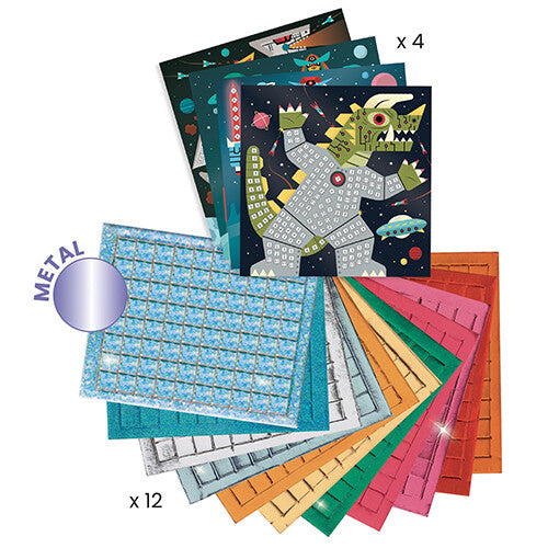 djeco knutselset mozaïek - space battle  | DJ09424 | 2