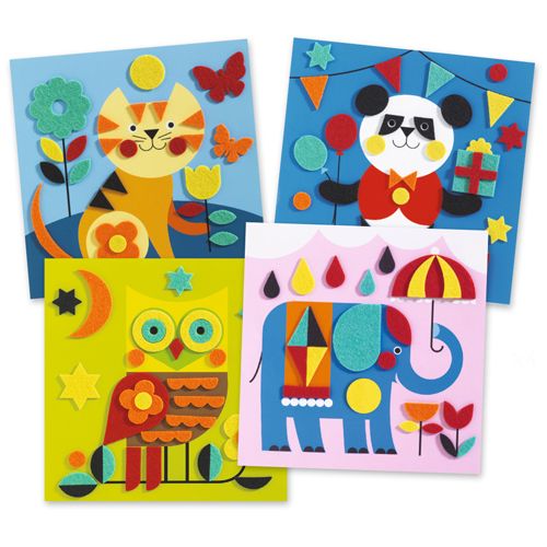 djeco knutselset viltschilderijtjes - zachte beesten | DJ09863 | 2