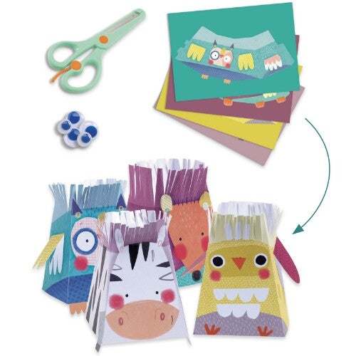 djeco knutselset zes activiteiten - dieren | DJ09293 | 1