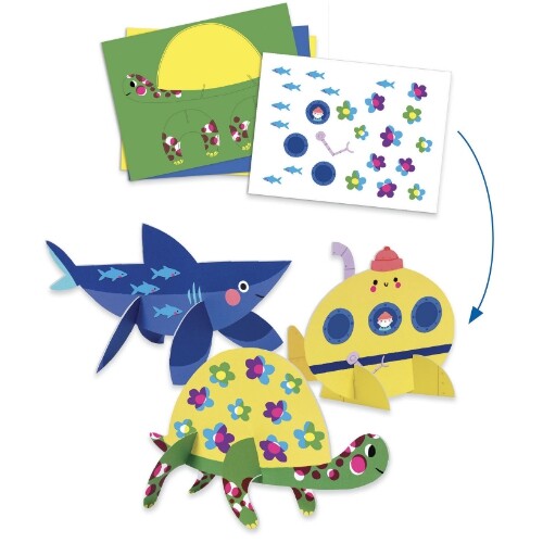 djeco knutselset zes activiteiten - zeeleven | DJ09294 | 2