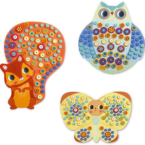 djeco knutselsetje mozaïek schattige diertjes | DJ08897 | 1