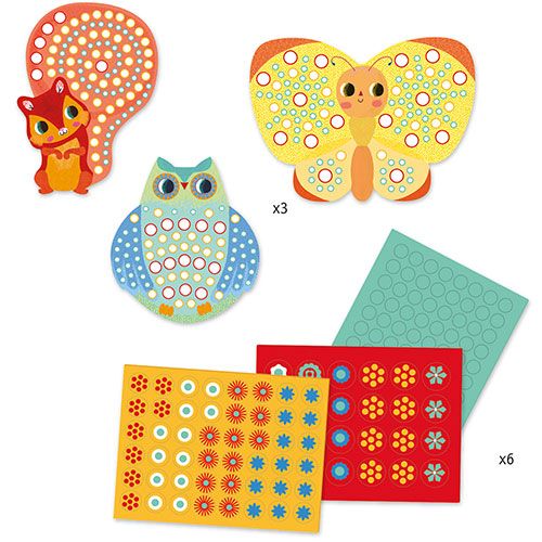 djeco knutselsetje mozaïek schattige diertjes | DJ08897 | 3