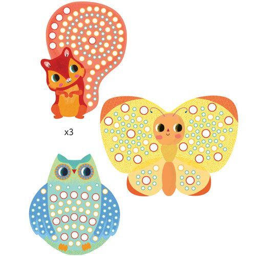 djeco knutselsetje mozaïek schattige diertjes | DJ08897 | 6