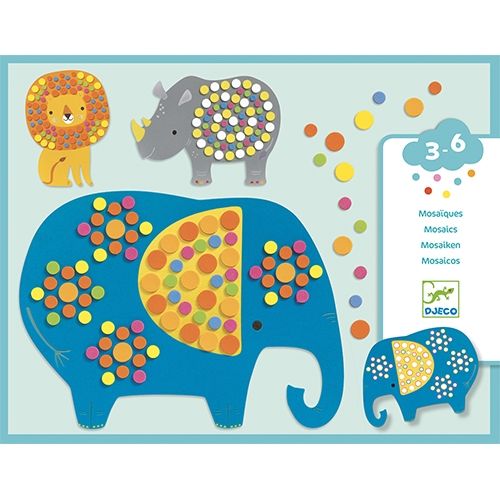 djeco knutselsetje mozaïek - zachte jungle | DJ09097 | 0