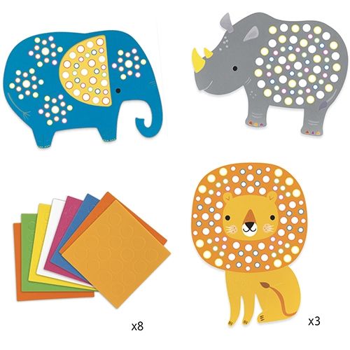 djeco knutselsetje mozaïek - zachte jungle | DJ09097 | 1