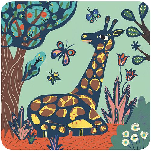 djeco kraskaarten grote dieren | DJ09095 | 1