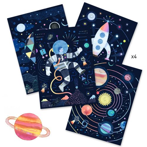 djeco kraskaarten - ruimtevaartmissie | DJ09727 | 1