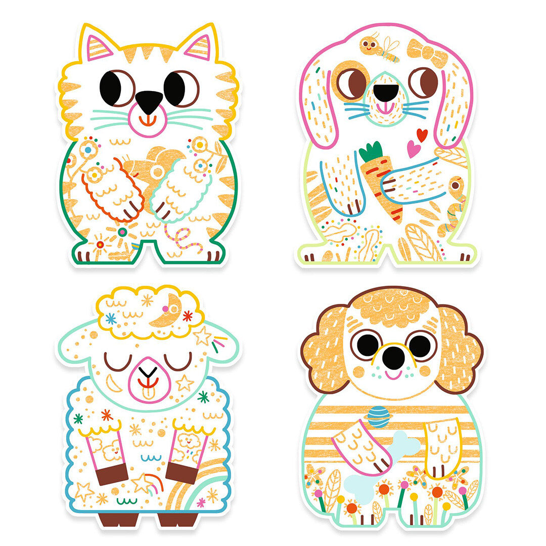 djeco magische kleurplaten - potlood - huisdieren | DJ00061 | 1