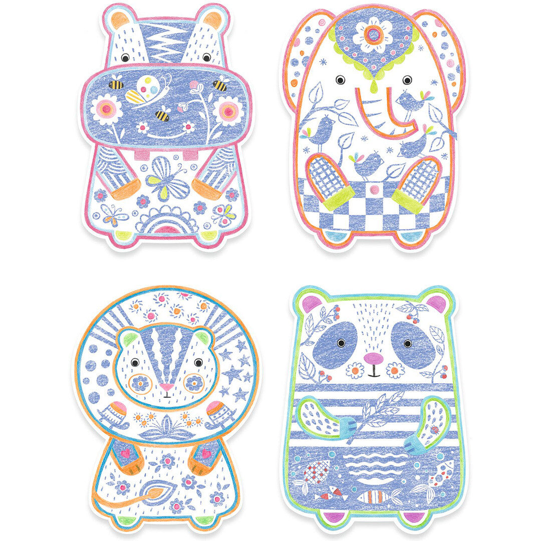 djeco magische kleurplaten - potlood - wilde dieren | DJ00062 | 1