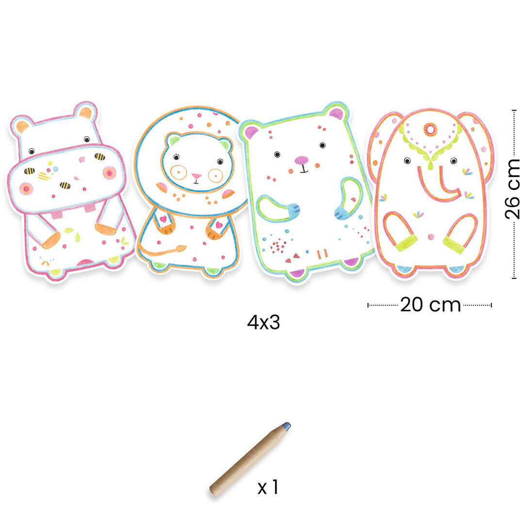 djeco magische kleurplaten - potlood - wilde dieren | DJ00062 | 3