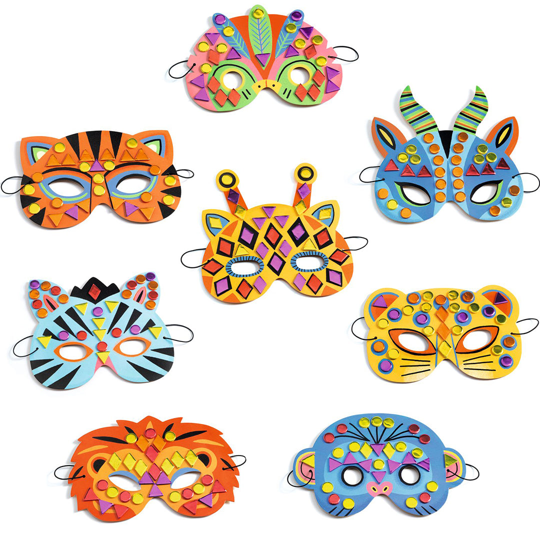 djeco knutselset maskers versieren - jungle