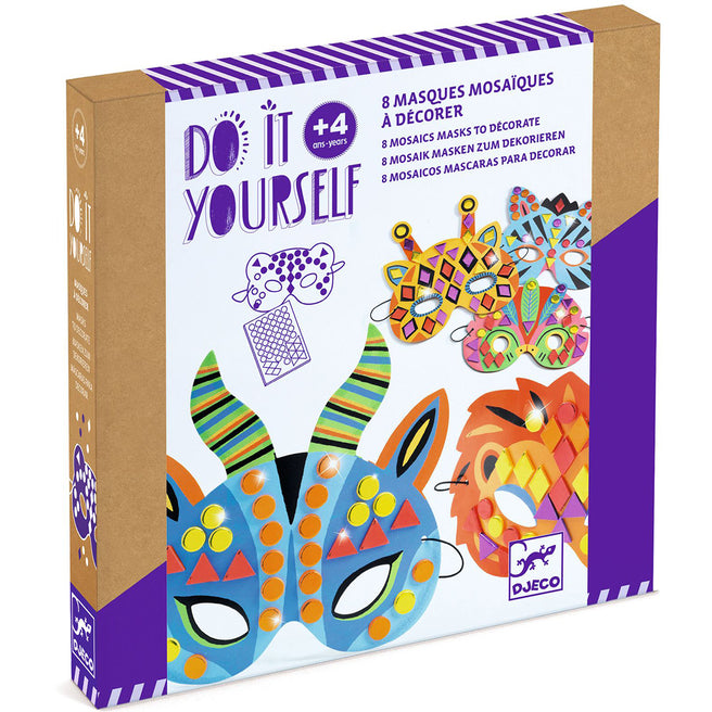 djeco kit créatif masques à décorer - jungle