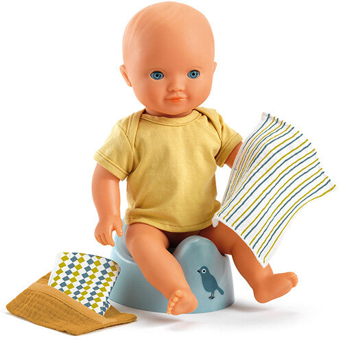 djeco poppenpotje met babydoekjes pomea - 36 cm | DJ07853 | 1