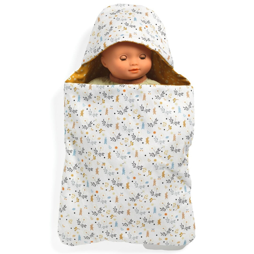 djeco poppenslaapzak pomea - konijnen - 38 cm | DJ07863 | 1