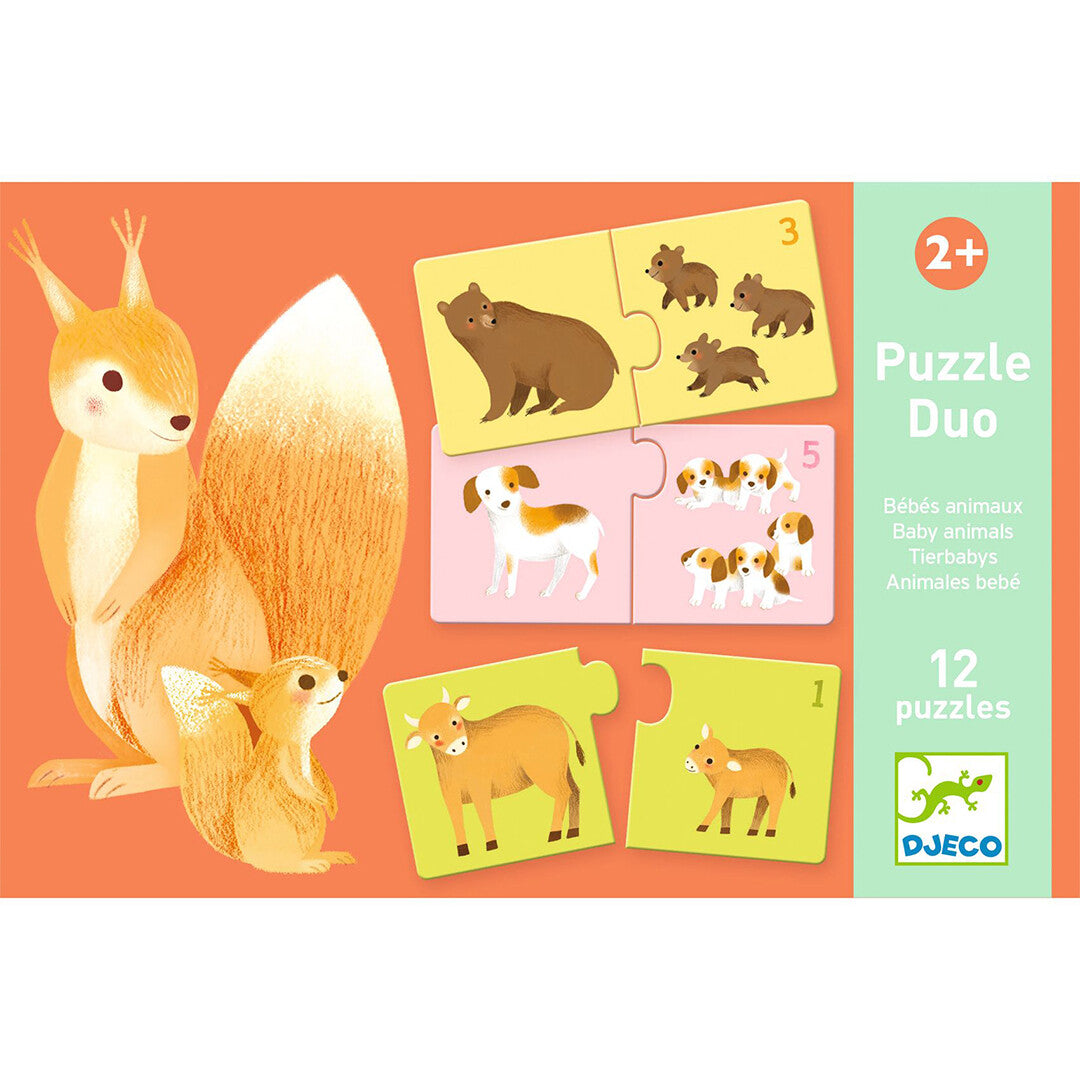 djeco puzzel duo babydieren - 12x2st | DJ08197 | 2