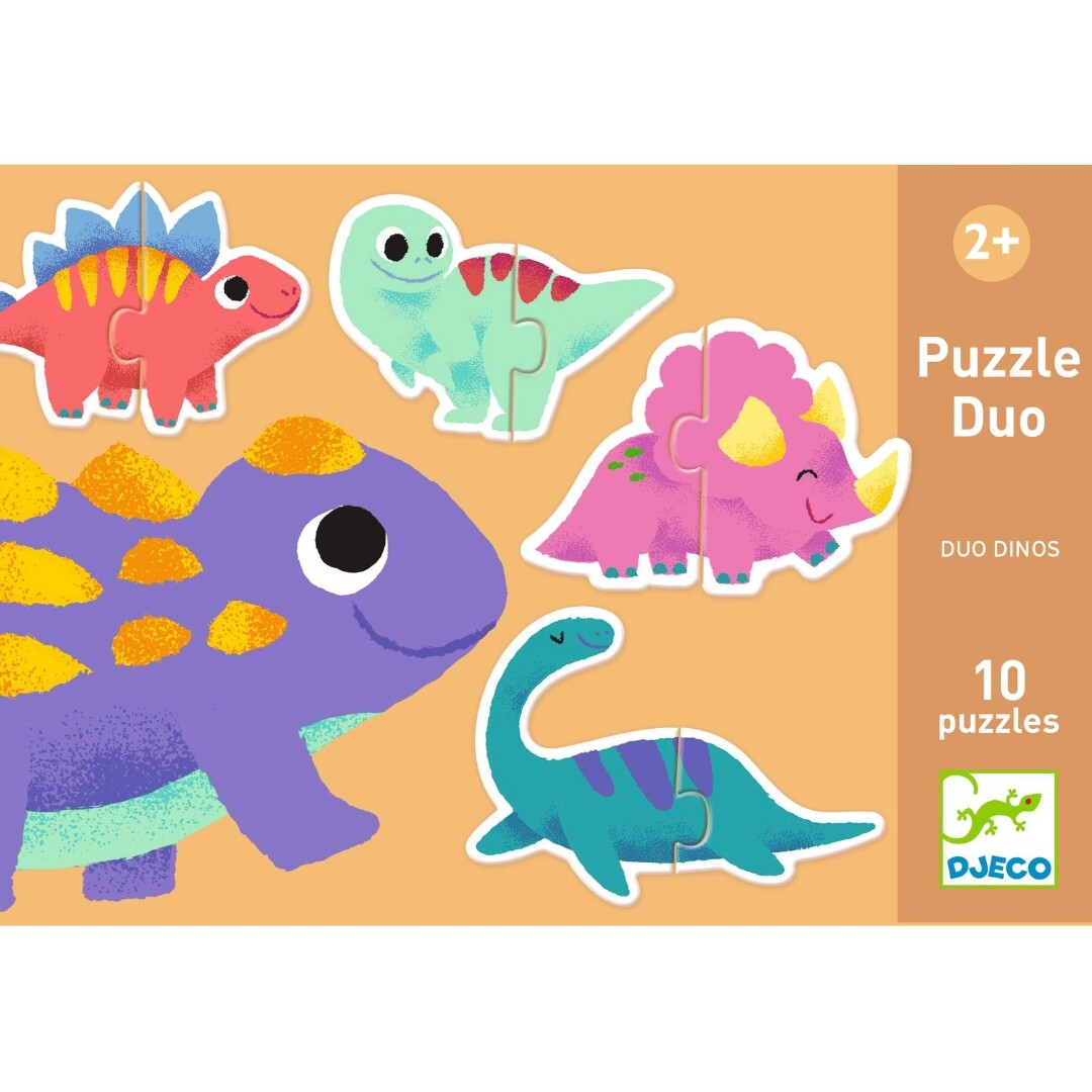 djeco puzzel duo dinosaurussen 10x2st | DJ08263 | 1
