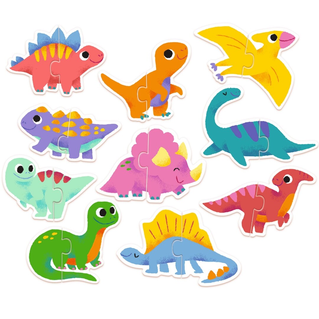 djeco puzzel duo dinosaurussen 10x2st | DJ08263 | 2