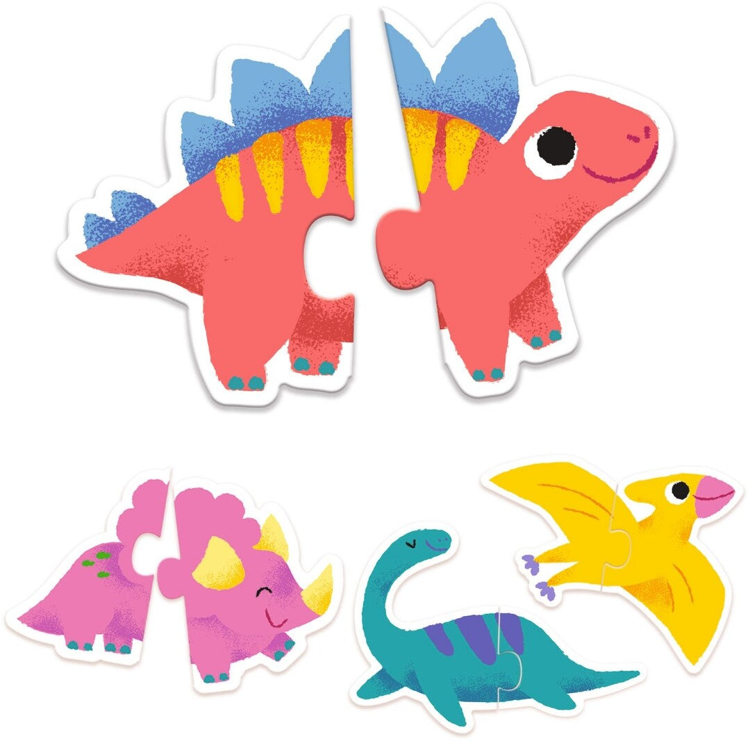 djeco puzzel duo dinosaurussen 10x2st | DJ08263 | 3