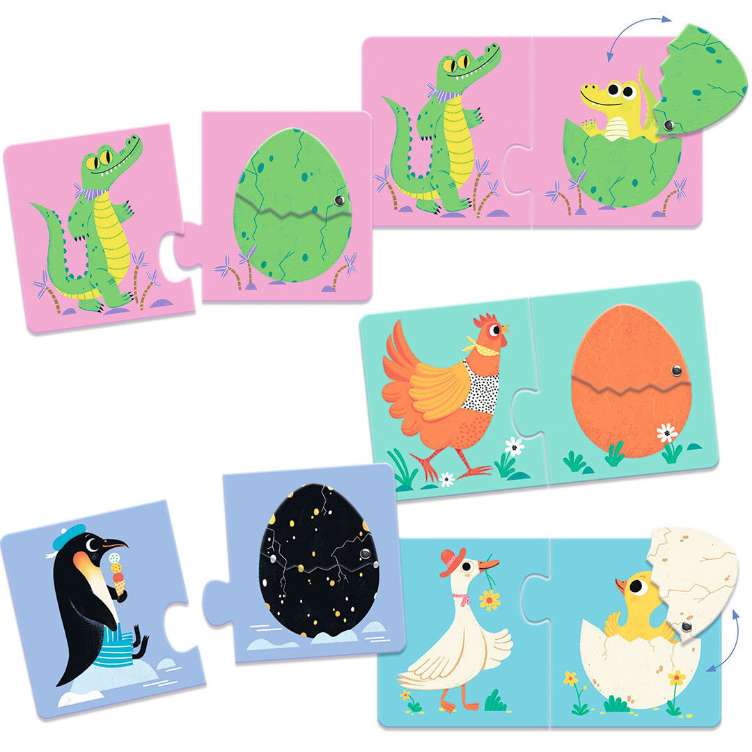 djeco puzzel duo in het ei - 6x2st | DJ08193 | 2