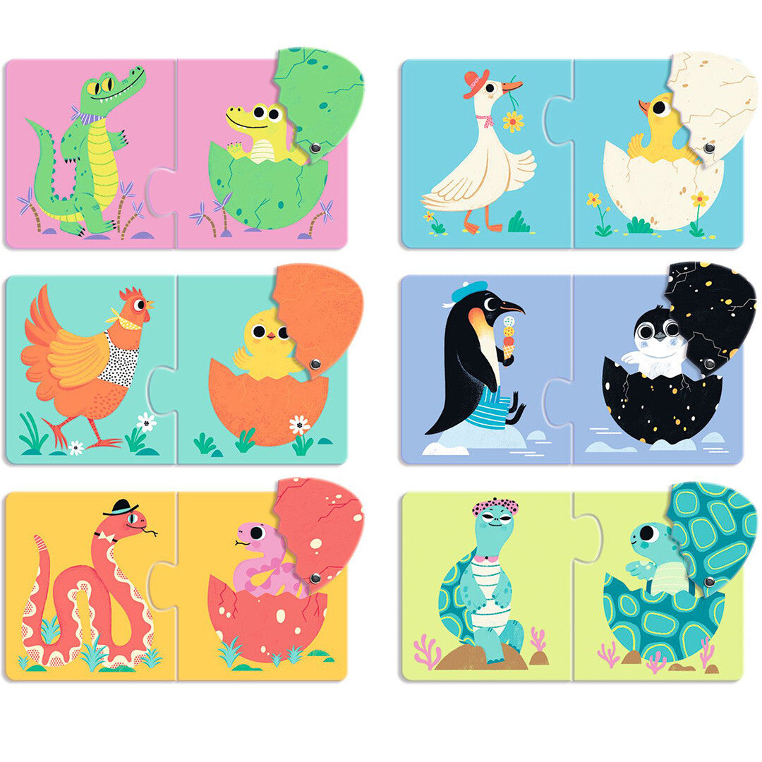 djeco puzzel duo in het ei - 6x2st | DJ08193 | 3