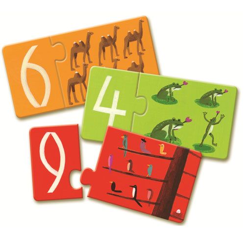 djeco puzzel duo nummers (10x2st)  | DJ08151 | 1
